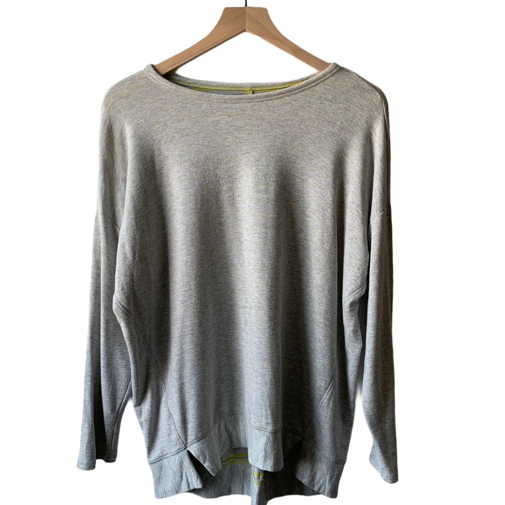 Lou & Grey | Neon Green & Gray Striped Sweatshirt